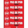 5x stop pas de pub publicité rouge boite lettres sticker autocollant logo6655