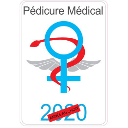 Caducée Pédicure Médical date au choix sticker autocollant logo521