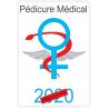 Caducée Pédicure Médical date au choix sticker autocollant logo521