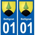 01 Bellignat ville autocollant plaque sticker