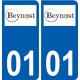 01 Beynost logo ville autocollant plaque sticker