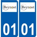 01 Beynost logo ville autocollant plaque sticker