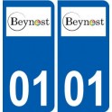 01 Beynost logo ville autocollant plaque sticker