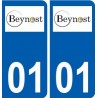 01 Beynost logo ville autocollant plaque sticker