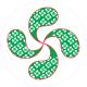 Croix basque Lauburu Pays Basque couleur drapeau vert rouge blanc autocollant adhésif sticker logo32360