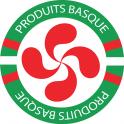 Produit Basque Croix Basque Euskal Herria Lauburu couleur drapeau basque rond autocollant adhésif sticker logo564