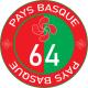 64 Pays Basque Euskal Herria croix basque Lauburu rouge et vert rond autocollant adhésif sticker logo867