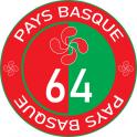 64 Pays Basque Euskal Herria croix basque Lauburu rouge et vert rond autocollant adhésif sticker logo867
