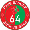 64 Pays Basque Euskal Herria croix basque Lauburu rouge et vert rond autocollant adhésif sticker logo867