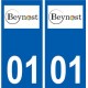 01 Beynost logo ville autocollant plaque sticker