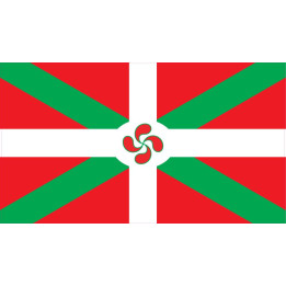 Drapeau basque Euskal Herria détail Croix basque Lauburu milieu autocollant adhésif sticker logo897