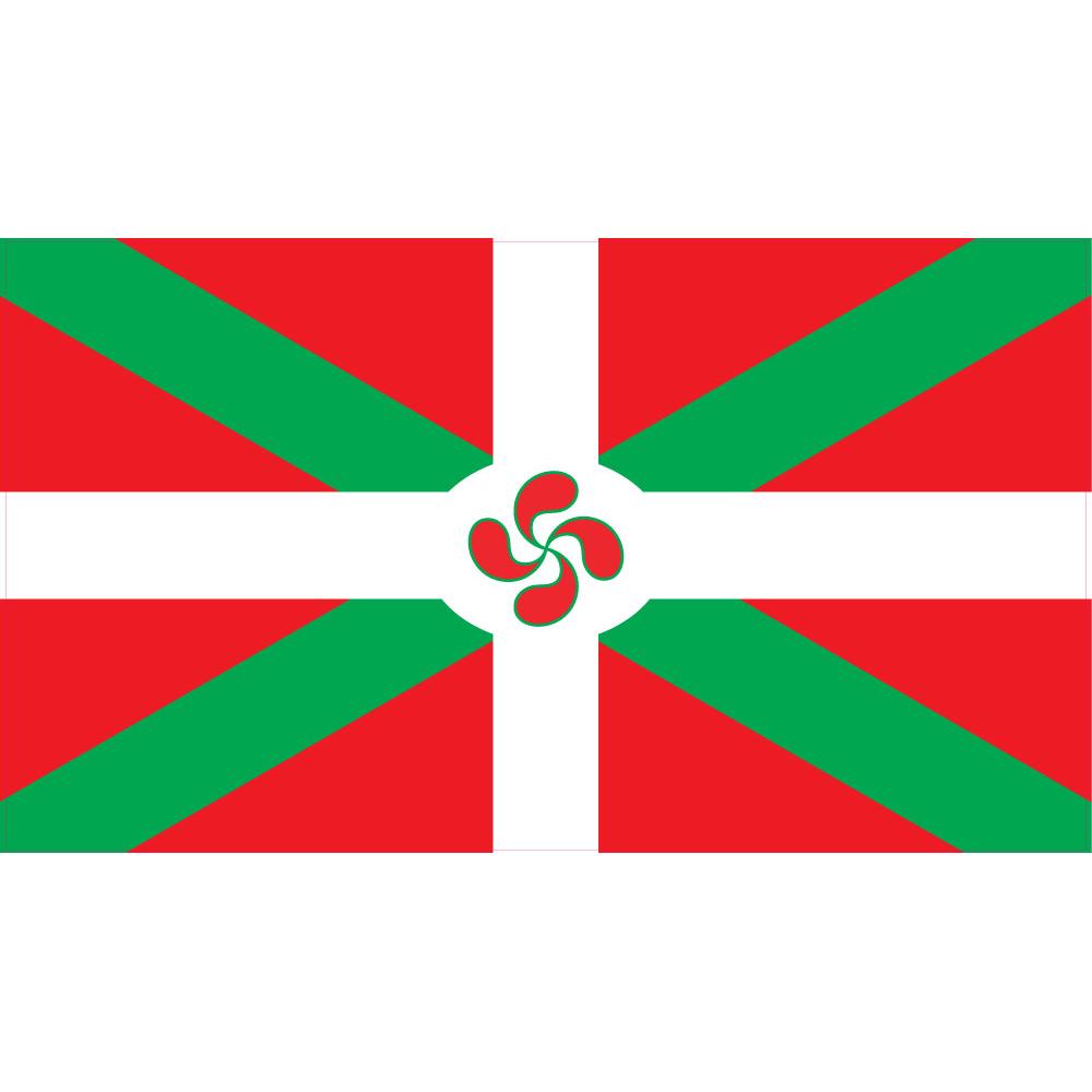 Drapeau basque Euskal Herria détail Croix basque Lauburu milieu autocollant adhésif sticker logo897