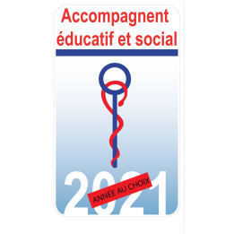 Caducée Accompagnant Educatif et Social date au choix sticker autocollant logo297