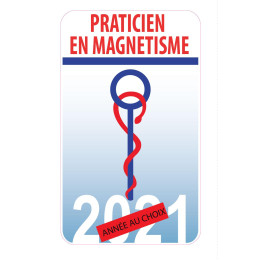 Caducée Praticien en magnétisme date au choix sticker autocollant