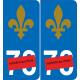 Fleur de lys département au choix symbole royauté roi reine sticker autocollant plaque immatriculation auto logo321