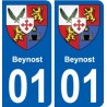 01 Beynost ville autocollant plaque sticker