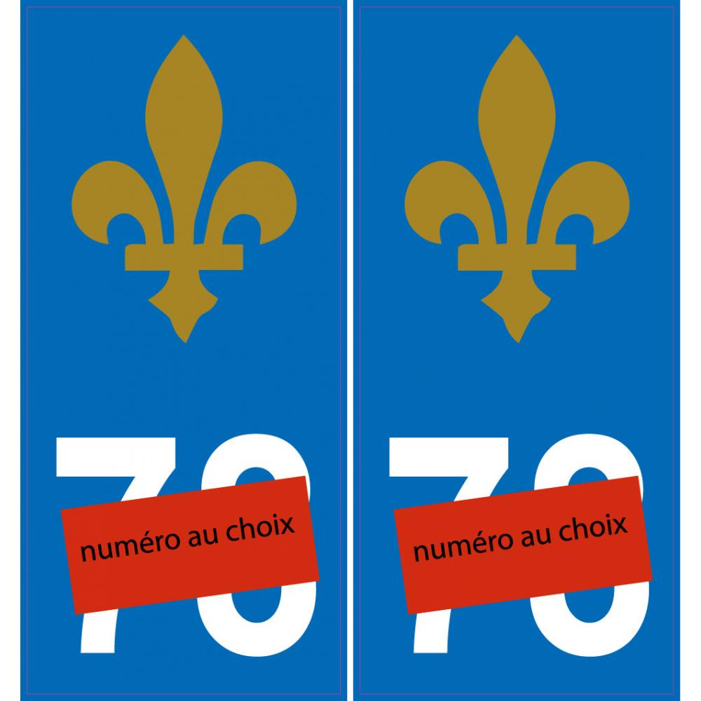 Fleur de lys département au choix symbole royauté roi reine sticker autocollant plaque immatriculation auto logo321