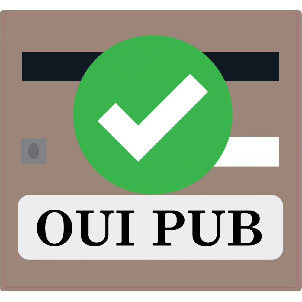 Oui Pub Boite aux lettres Pubs/Journaux autocollant adhésif sticker logo48