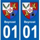 01 Beynost ville autocollant plaque sticker