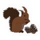 Ecureuil animaux pomme de pin cône de pin forêt autocollant adhésif sticker