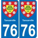 76 Tancarville coat of arms sticker plate stickers city