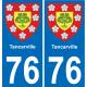 76 Tancarville blason autocollant plaque stickers ville