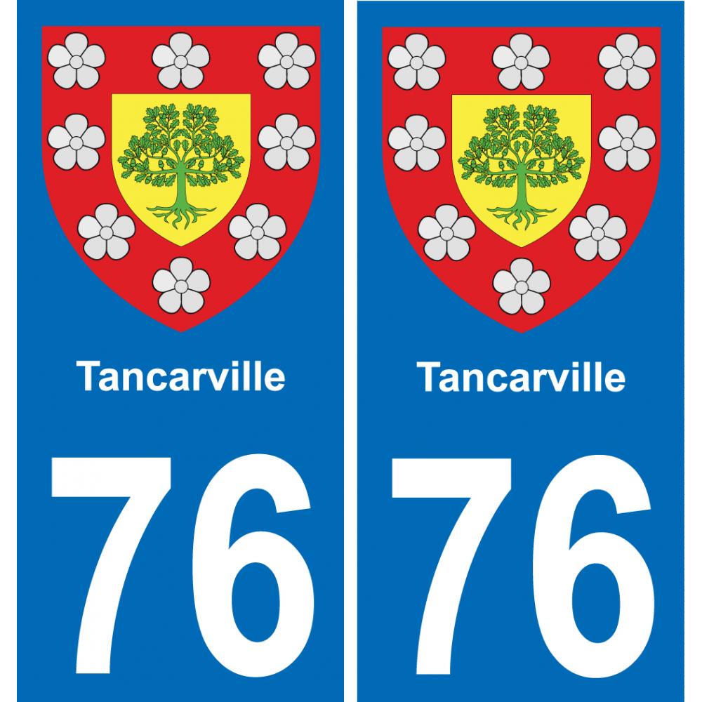 76 Tancarville escudo de armas de la etiqueta engomada de la placa de pegatinas de la ciudad