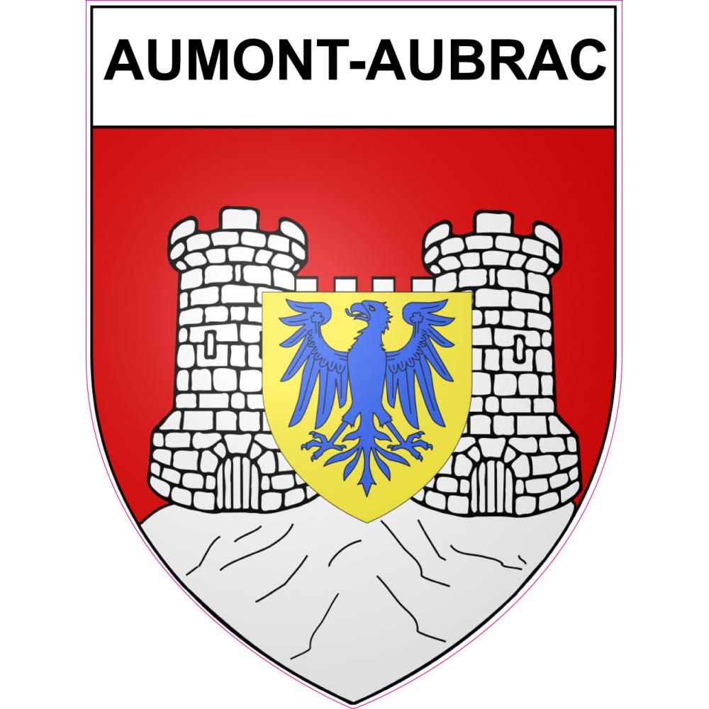 Pegatinas escudo de armas de Aumont-Aubrac adhesivo de la etiqueta engomada