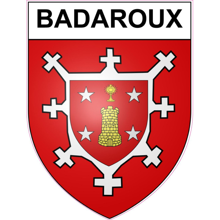 Pegatinas escudo de armas de Badaroux adhesivo de la etiqueta engomada