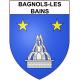 Pegatinas escudo de armas de Bagnols-les-Bains adhesivo de la etiqueta engomada