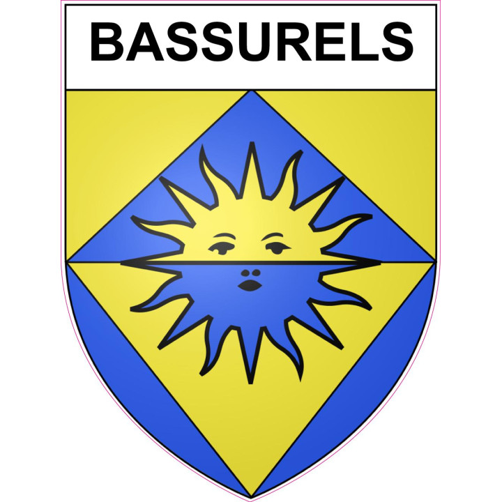 Pegatinas escudo de armas de Bassurels adhesivo de la etiqueta engomada