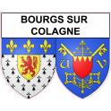Pegatinas escudo de armas de Bourgs sur Colagne adhesivo de la etiqueta engomada