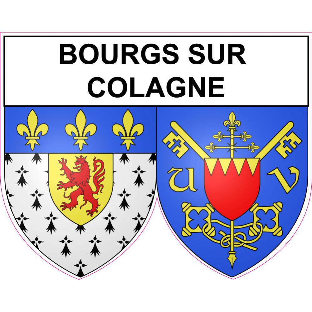 Bourgs sur Colagne 48 ville sticker blason écusson autocollant adhésif