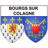 Bourgs sur Colagne Sticker wappen, gelsenkirchen, augsburg, klebender aufkleber