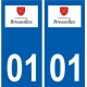 01 Bressolles logo ville autocollant plaque sticker