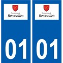 01 Bressolles logo ville autocollant plaque sticker