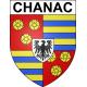 Pegatinas escudo de armas de Chanac adhesivo de la etiqueta engomada