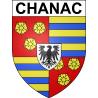 Pegatinas escudo de armas de Chanac adhesivo de la etiqueta engomada