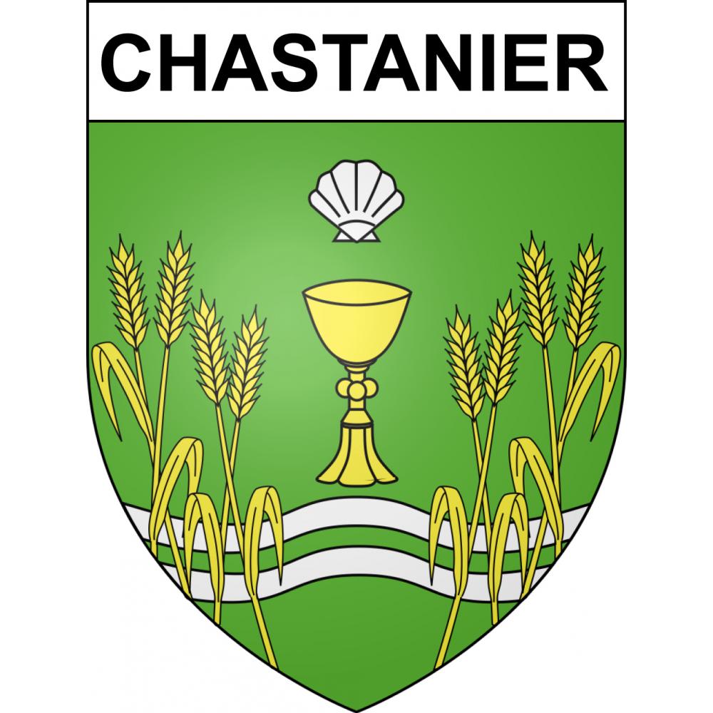 Chastanier 48 ville sticker blason écusson autocollant adhésif