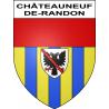 Pegatinas escudo de armas de Châteauneuf-de-Randon adhesivo de la etiqueta engomada
