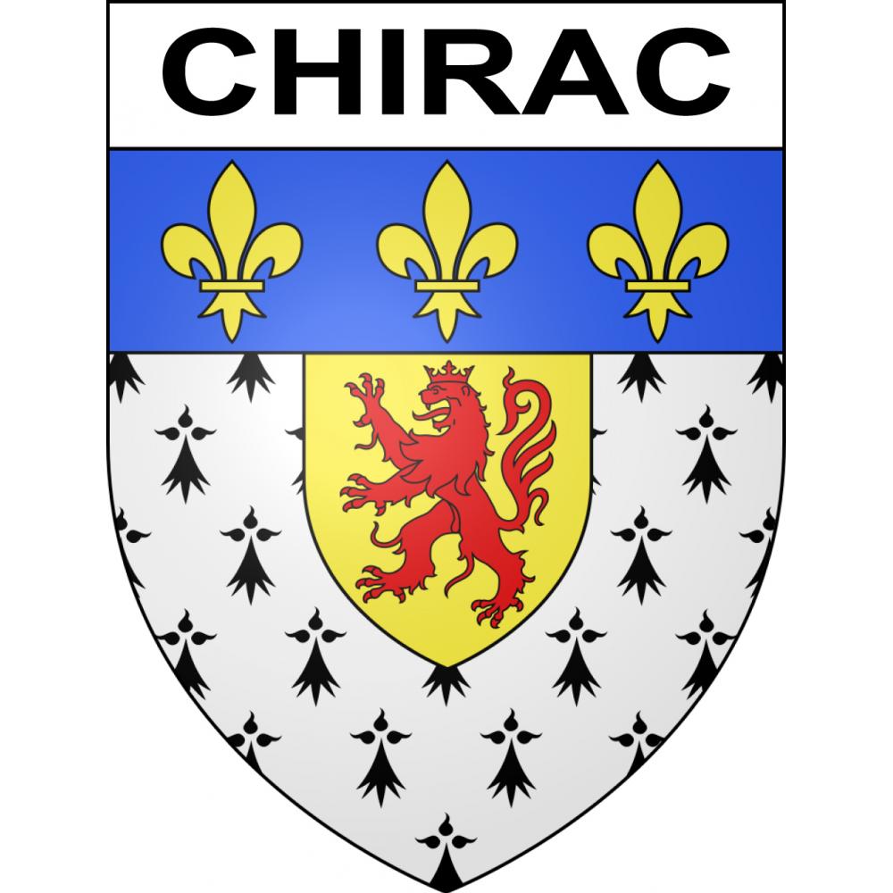Chirac 48 ville sticker blason écusson autocollant adhésif