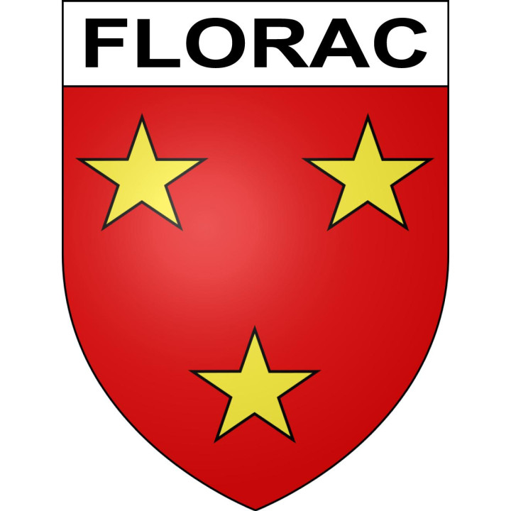 Florac 48 ville sticker blason écusson autocollant adhésif
