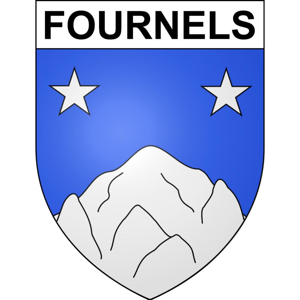 Pegatinas escudo de armas de Fournels adhesivo de la etiqueta engomada