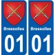 01 Bressolles ville autocollant plaque sticker