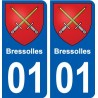 01 Bressolles ville autocollant plaque sticker