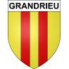 Pegatinas escudo de armas de Grandrieu adhesivo de la etiqueta engomada