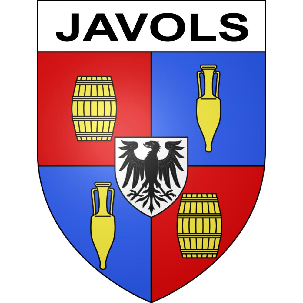 Pegatinas escudo de armas de Javols adhesivo de la etiqueta engomada