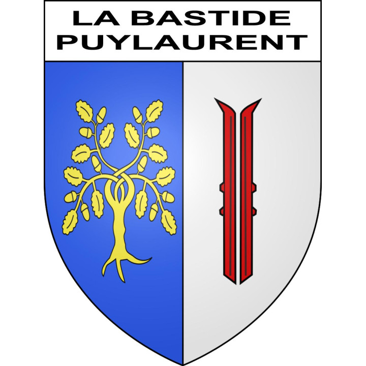 Pegatinas escudo de armas de La Bastide-Puylaurent adhesivo de la etiqueta engomada