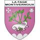 Pegatinas escudo de armas de La Fage-Montivernoux adhesivo de la etiqueta engomada
