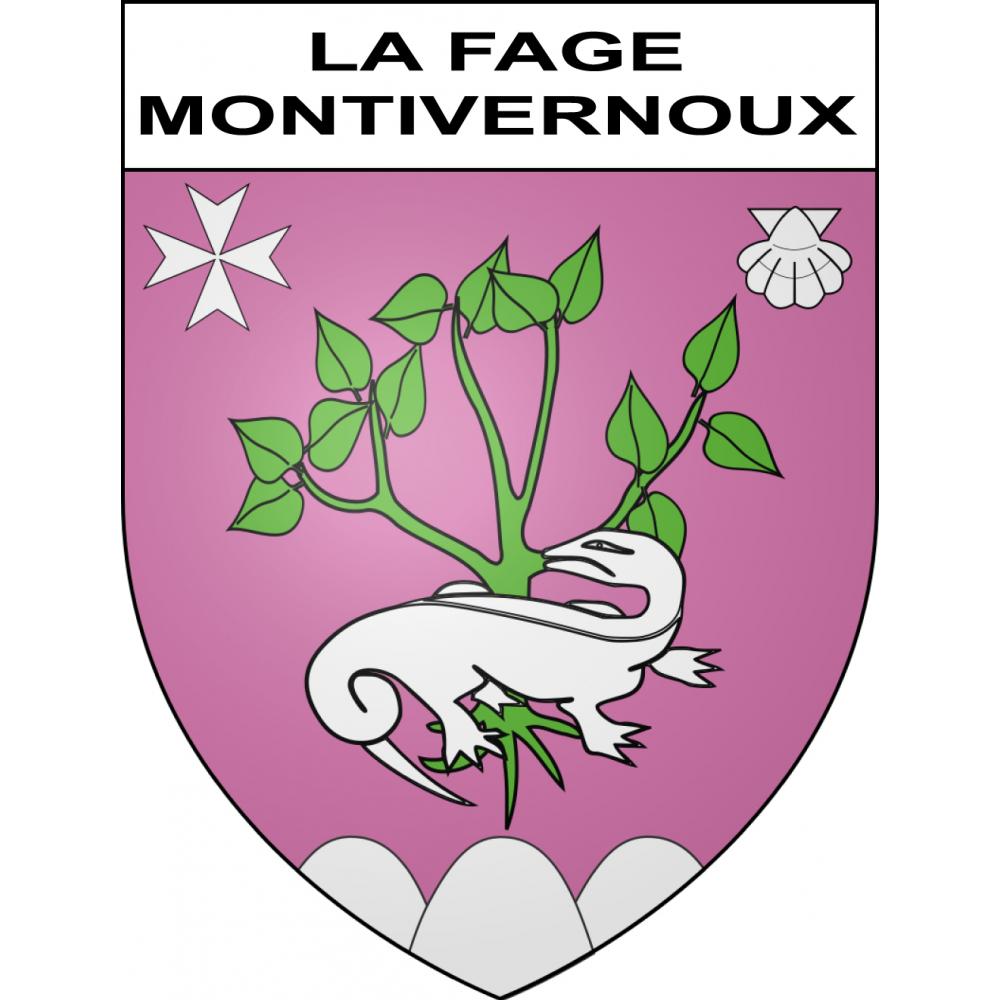 Pegatinas escudo de armas de La Fage-Montivernoux adhesivo de la etiqueta engomada